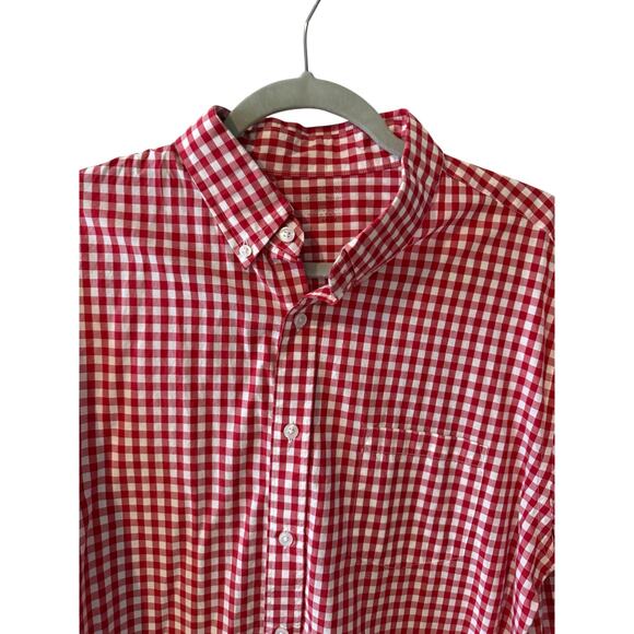 J Crew Picnic Check Lightweight Button Down Shirt Red White L - Picture 2 of 4